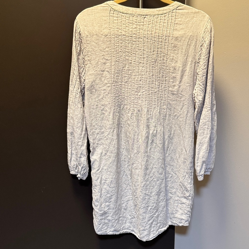 Vineyard Vines Linen Womens' Tan/Pebble Gray Tunic Cover-Up Dress Size M - Picture 8 of 10